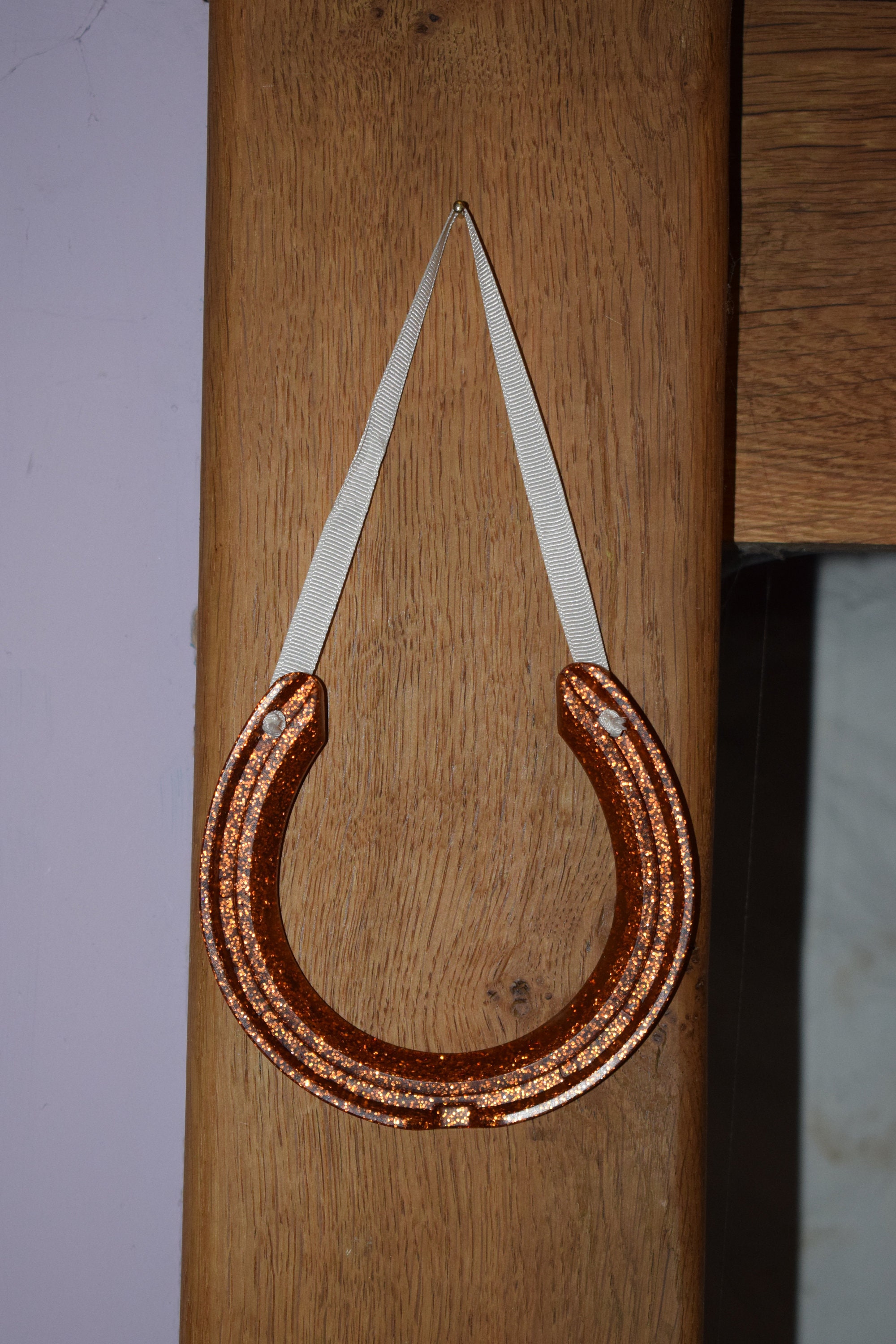 Copper Glitter Sparkly Hanging Horseshoe Etsy