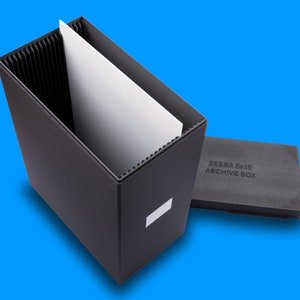 Zebra 8x10 PlateSafe - Archive & Storage Box for Wet or Dry Plates /Ferrotypes,Wet plates, Dry Plates, Ambrotypes, Collodion, Tintypes...