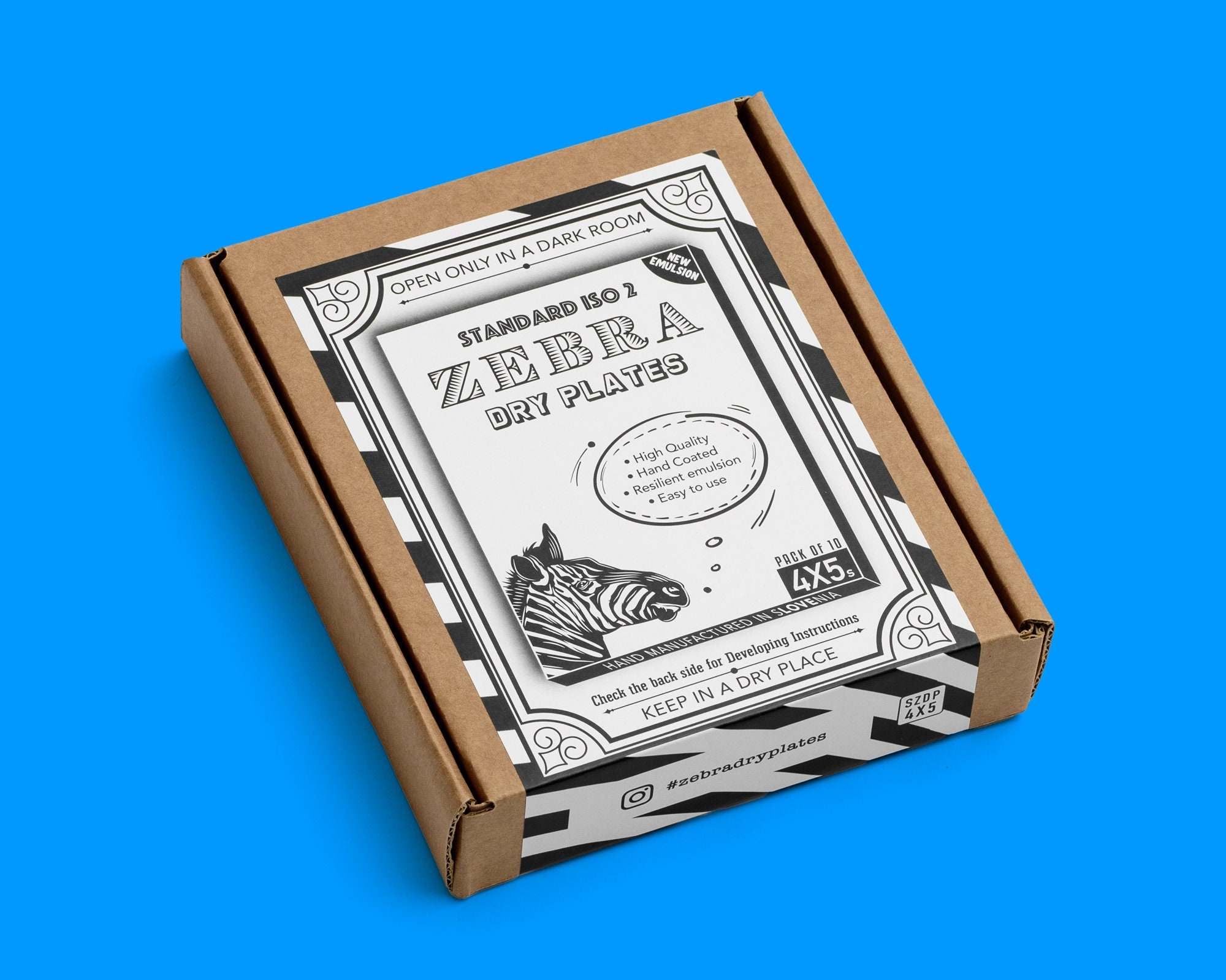 Zebra Standard 4x5 Dry Plates / 10 Hand Coated Silver Gelatine