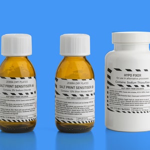 Kit per stampa al sale Zebra (100 ml) / Carta salata, processo calotipo, stampa solare, stampa a contatto / Incluse istruzioni dettagliate