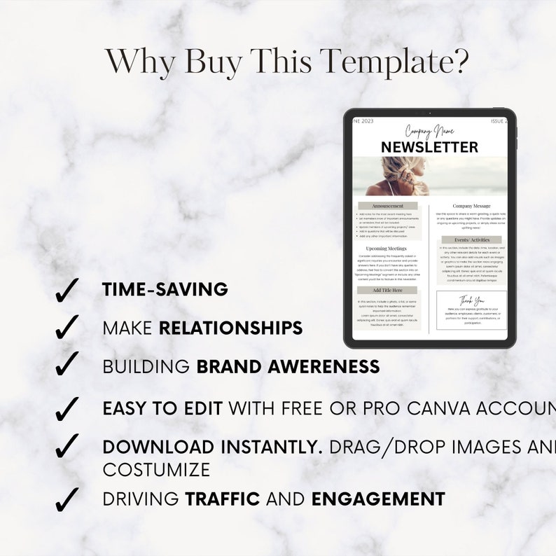 Newsletter Template Customization Editable Business Newsletter Template | Business Newsletter | Monthly ...