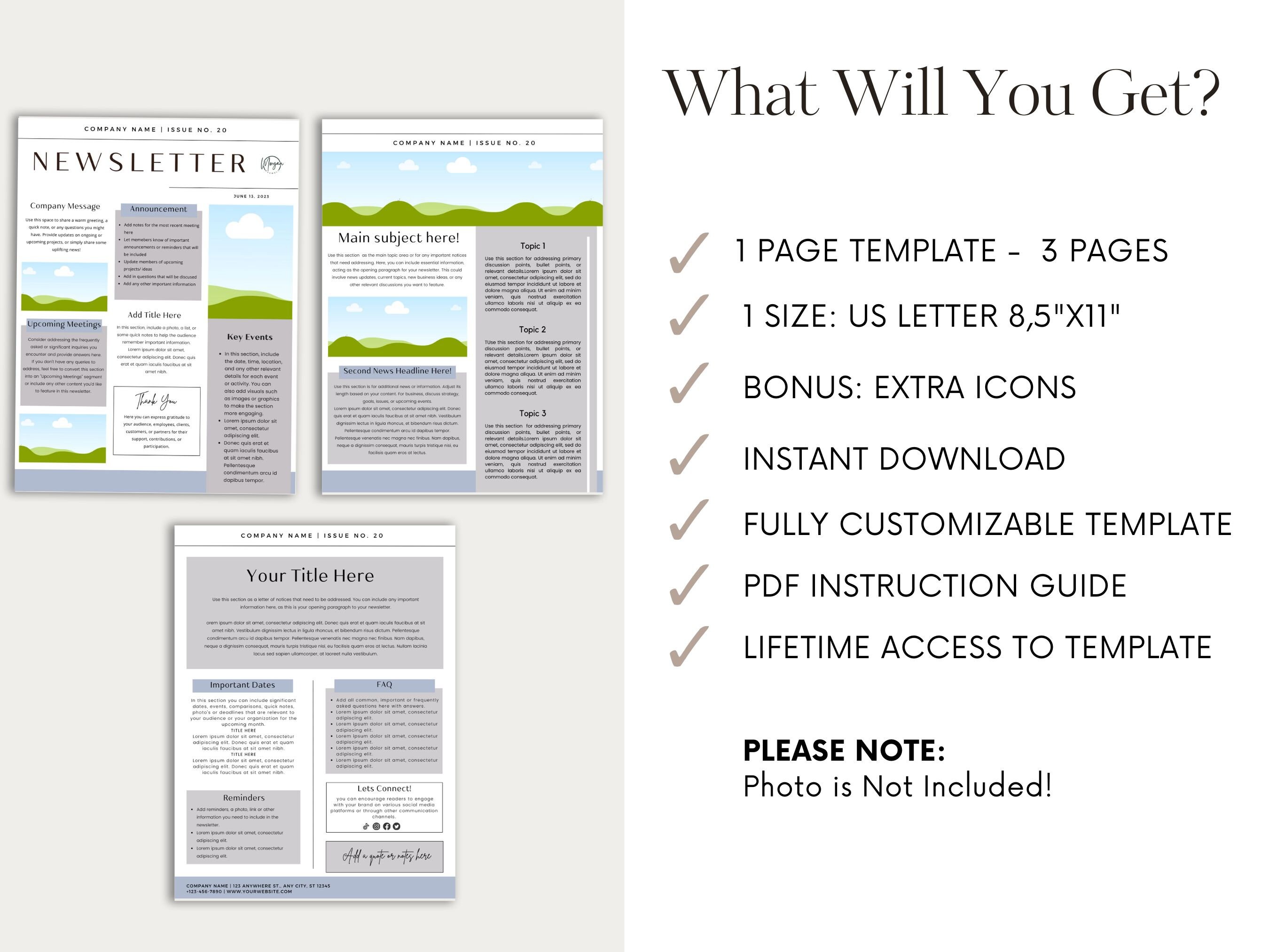 Editable Newsletter Template, Email Newsletter Template | Newsletter ...