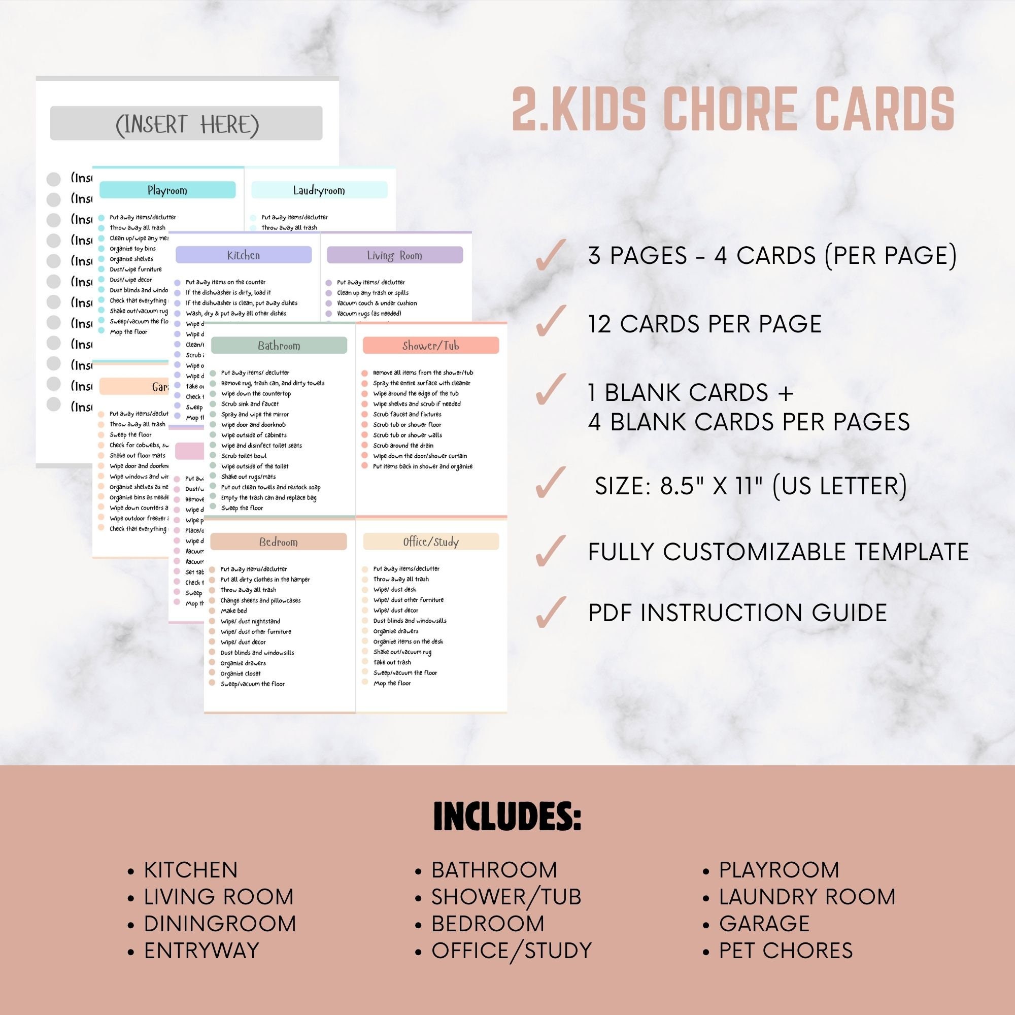 Editable Chore Chart Bundle for Kids | Cleaning Checklist | Chore Chart ...