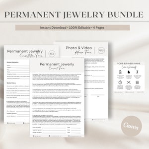 Offre groupée de bijoux permanents | Carte de garantie d'entretien permanent des bijoux | Formulaires de consentement pour les bijoux permanents | Modèle de toile pour les bijoux permanents