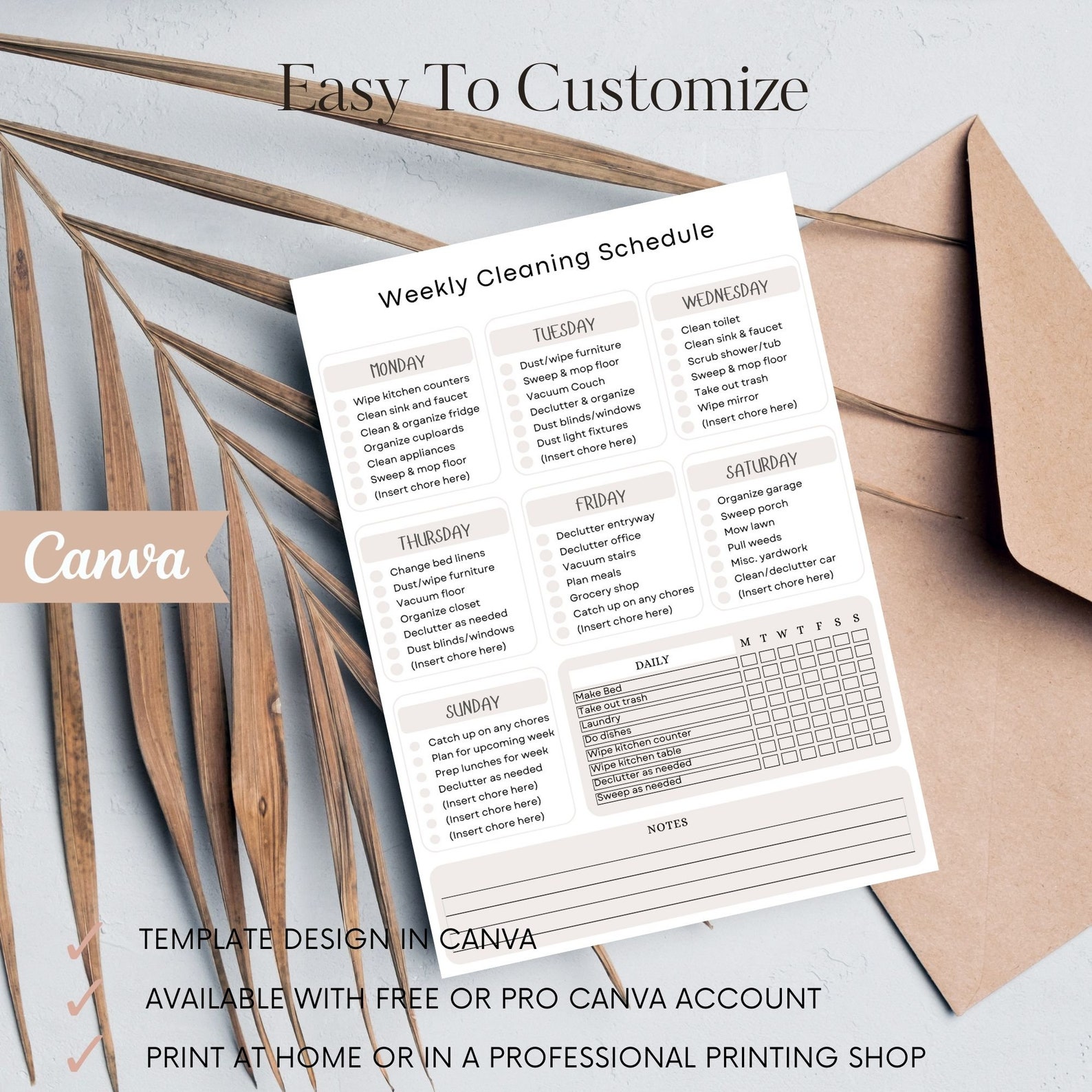 Editable Cleaning Schedule Bundle | Cleaning Schedule Checklist | DIY ...