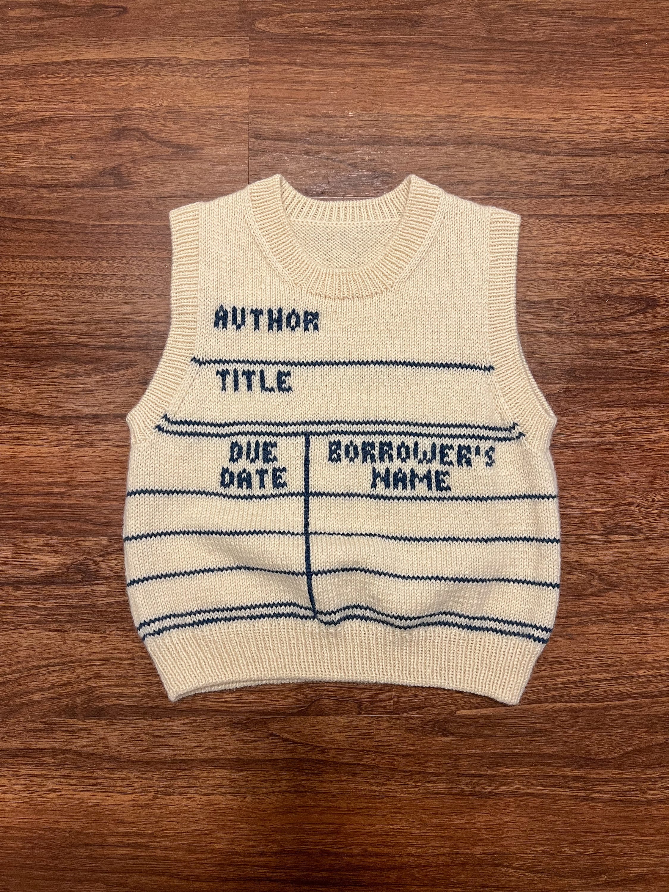 Library Card Sweater Vest | Knitting Pattern - Sizes XS-5XL - Etsy