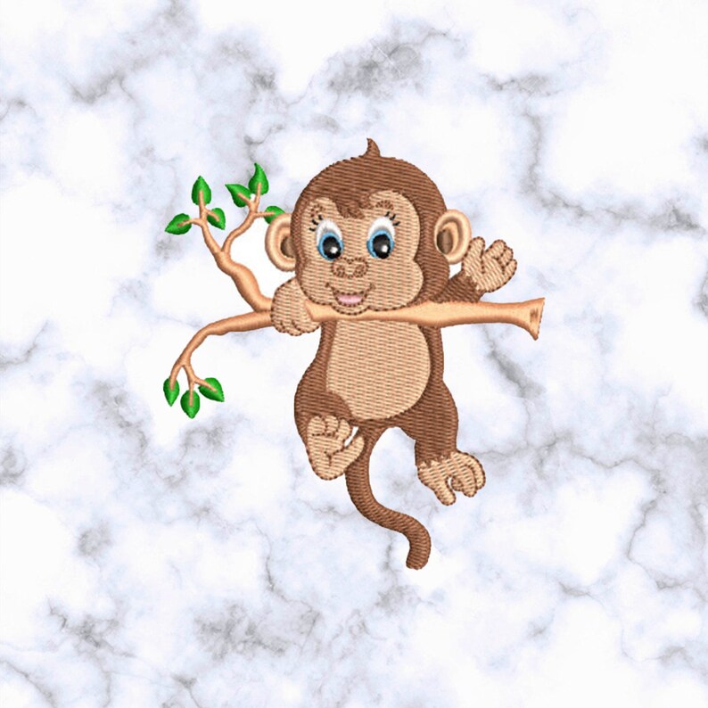 Baby Monkey Iron/Sew-On Embroidered Patch Applique diy - Babies and Kids Nursery - Emblems Costumes Cosplay Patches for Clothing Vest Jacket 