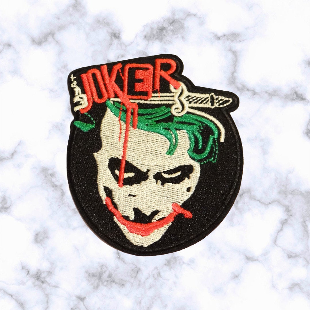 Joker Iron on Patch / Sew on embroidered patches Funny Clown Etsy