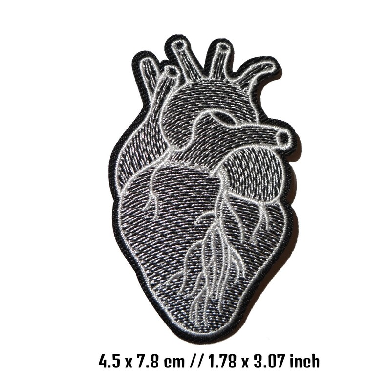 Iron on Patch Sew on embroidered patches Heart Patch Embroidery Artwork Love Human Organ Halloween Applique Badge for Clothing Jacket
