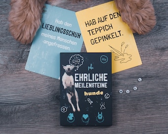 Ehrliche Meilensteinkarten - Hunde - 30 witzige Meilensteine für Hundehalter - Geschenk für Hundebesitzer - Pihu Karten Welpen Hundezubehör