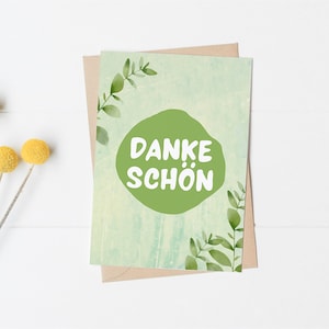 Karte mit Umschlag - "DANKESCHÖN" - Danksagung - Dankeschön - Grußkarte - Postkarte - 100% nachhaltig - Pihu
