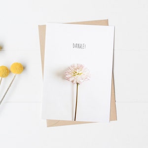 Karte mit Umschlag - "DANKE" - Danksagung - Dankeschön - Grußkarte - Postkarte - 100% nachhaltig - Pihu