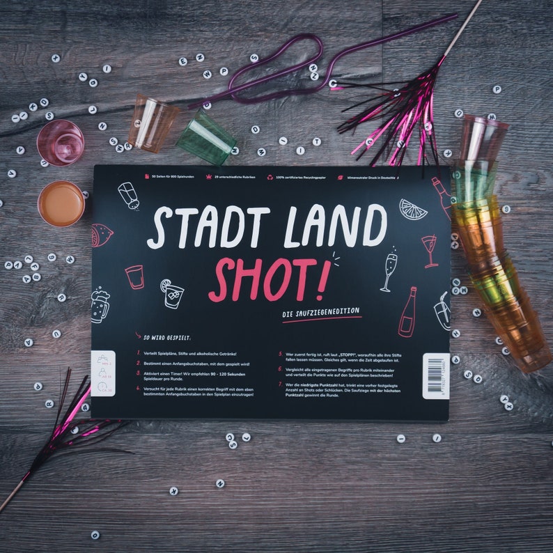 Game block - CITY COUNTRY SHOT - game - drinking game - gift - souvenir - city country river
