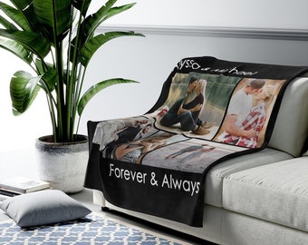 Custom Photo Plush Fleece Blanket, Personalized Blanket With A Photo, Milestone Blanket, Put Your Cat or Dog Photo On A Blanket