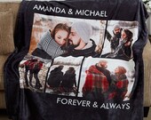 Custom Photo Plush Fleece Blanket, Personalized Blanket With A Photo, Milestone Blanket, Put Your Cat or Dog Photo On A Blanket