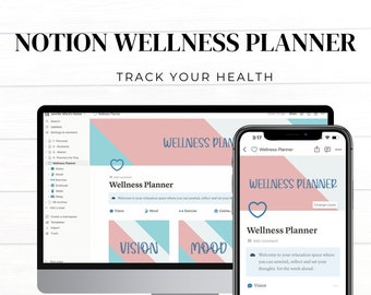 Notion Template Wellness Planner, Health Tracker Planner, Notion Aesthetic, Notion Template New Year, Notion Templates, ADHD Digital Planner