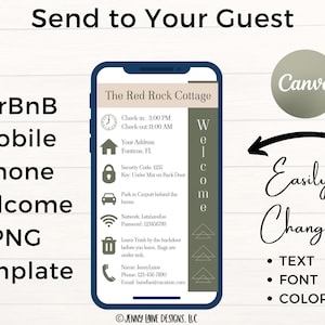 AirBnB Mobile Photo, Host Instruction for Airbnb Guest Template, Vacation Rental Sign, Airbnb, Airbnb Instructions