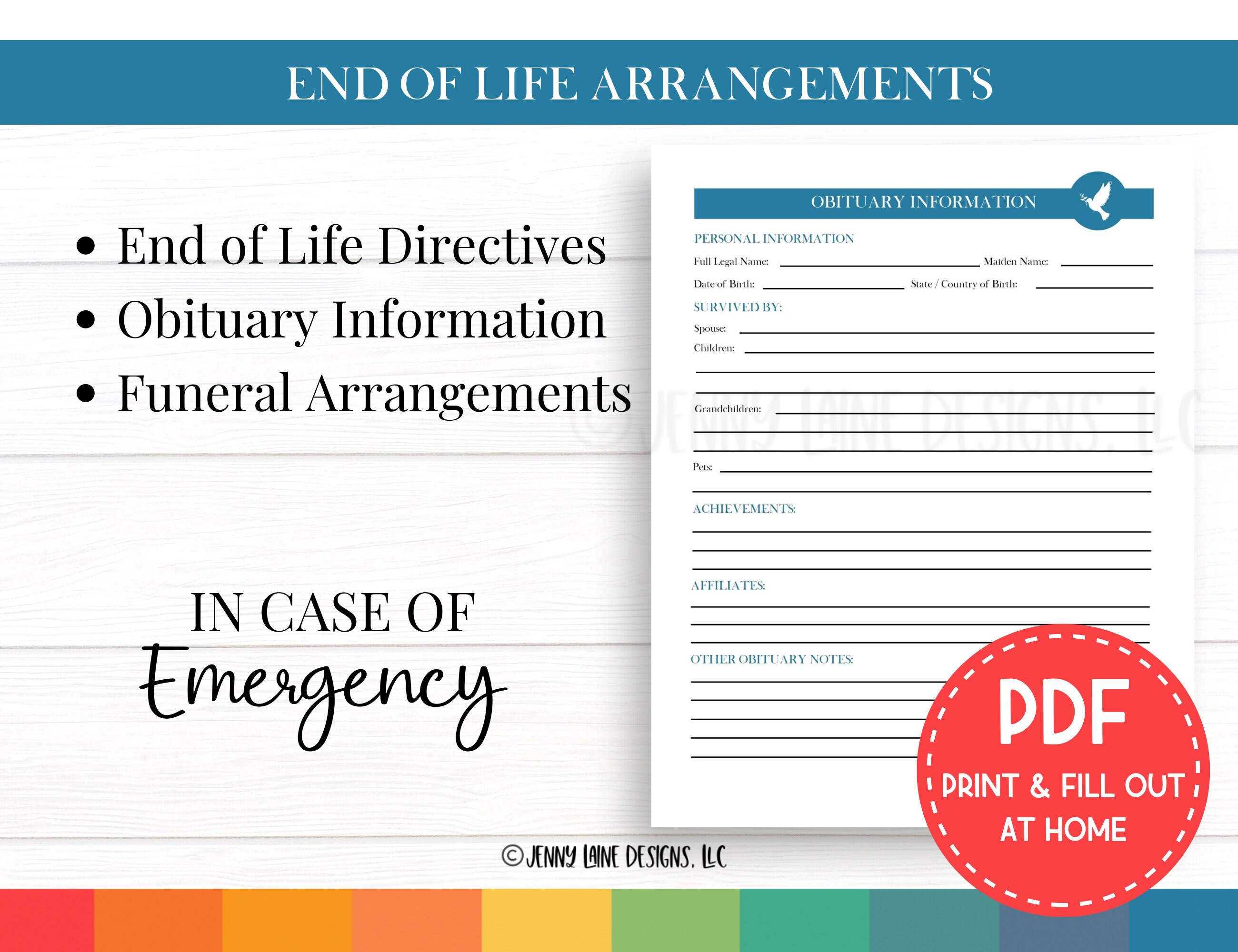 In Case of Emergency PDF, Emergency Plan, Death Planner, Emergency ...