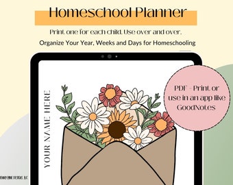 Homeschool Planner PDF, Goodnotes Homeschool Planner, School Planner, Homeschool Printable Planner, Homeschool Binder, Learning Planner