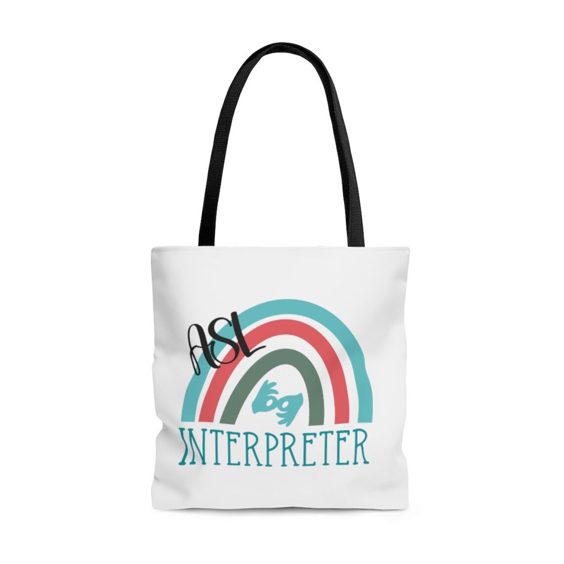 ASL Interpreter Tote Bag Canvas ASL Bag Etsy