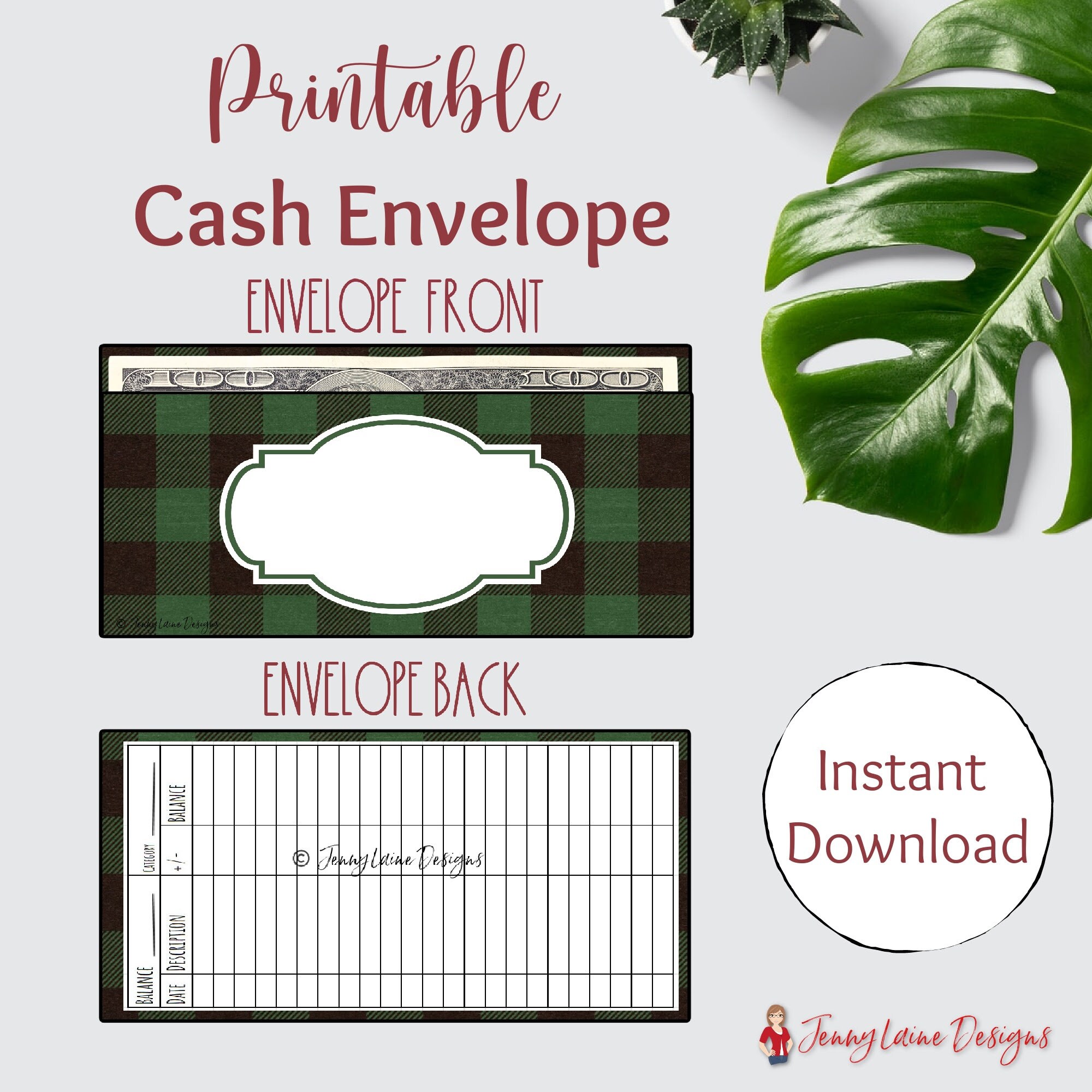 bundle printable cash envelope template instant download etsy