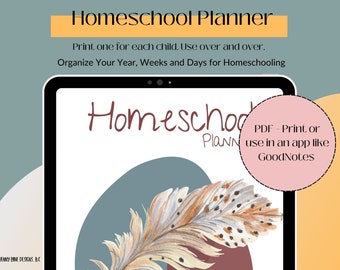Homeschool Planner PDF, Goodnotes Homeschool Planner, School Plan, Homeschool Printable Planner, Homeschool Binder, Digital Planner Insert