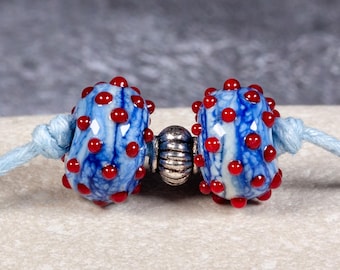 Par de pendientes de cuentas de vidrio hechos a mano: suministros de cuentas para joyeros