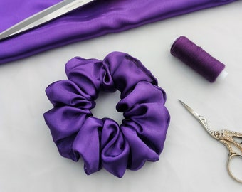 Purple Satin Scrunchie, Scrunchies, Satin Scrunchy, Hair Accessories