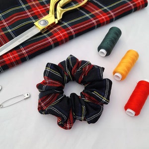 Red Tartan Scrunchies, Hair Scrunchie, Scrunchie Ties, Scrunchy image 8