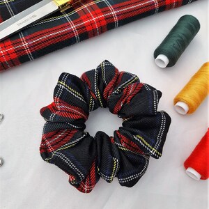 Red Tartan Scrunchies, Hair Scrunchie, Scrunchie Ties, Scrunchy image 7