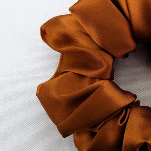 Chouchou en satin orange brûlé, chouchous cuivrés, chouchou en satin, accessoires pour cheveux