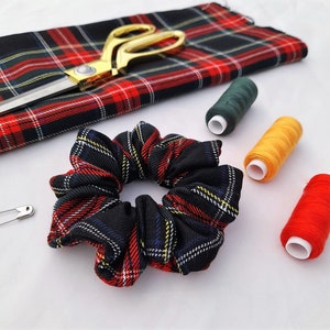 Red Tartan Scrunchies, Hair Scrunchie, Scrunchie Ties, Scrunchy image 9