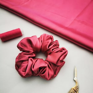 Pink Satin Scrunchie, Scrunchies, Satin Scrunchy, Hair Accessories