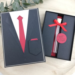 Money gift with test tube for 18th birthday, confirmation, communion, youth consecration, men, suit