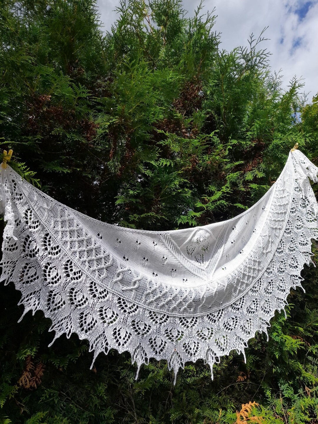 Hand Knitted Lace Shawl White Lace Shawl White Lace Art Shwawl Etsy