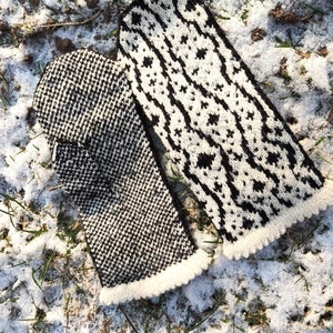 Hand Knitted Winter Mittens, Multi Color Mittens With Pattern, Wool Winter Mittens Size S-M