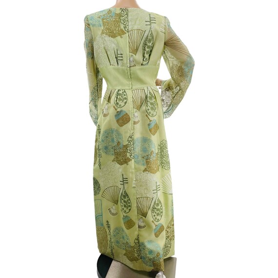 Alfred Shaheen Vintage Light Green Hawaiian Sheer… - image 8