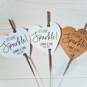 Personalised Sparkler Tags, Wedding Favours, Heart Tag, Wedding, Party, Anniversary, Engagement, Personalised Wedding Favors, Handmade in UK