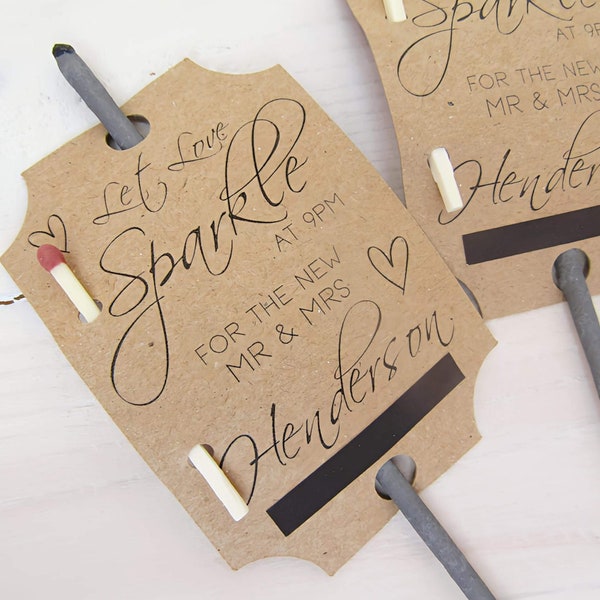 Personalised Rustic Sparkler Tags, Wedding Favours, Wedding Sparklers, Wedding, Party, Anniversary, Engagement, Customisable Wedding Favors