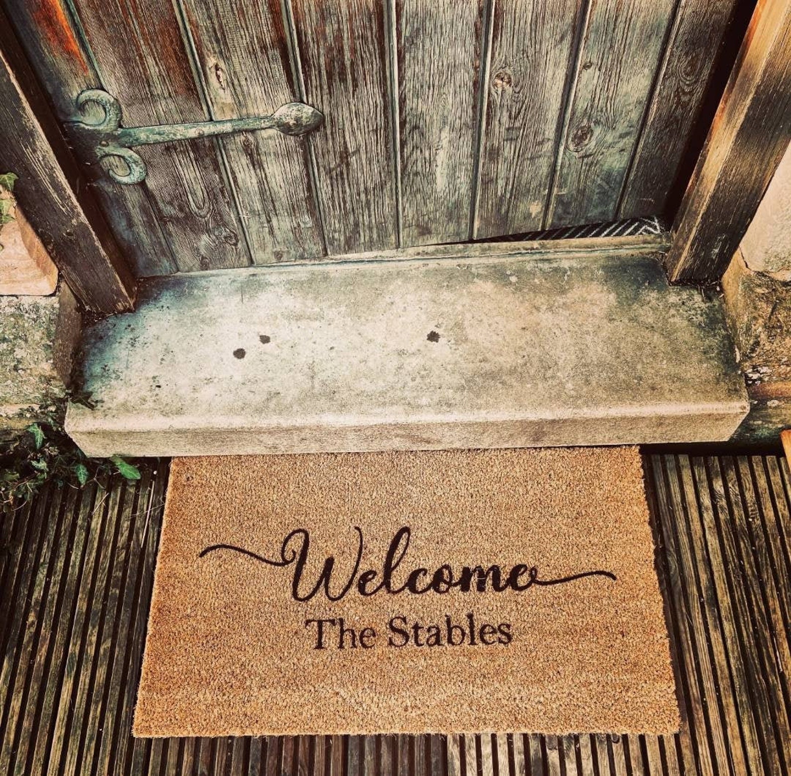 Personalised Rustic Door Mat Decorative Mat Coir Mat House Etsy UK