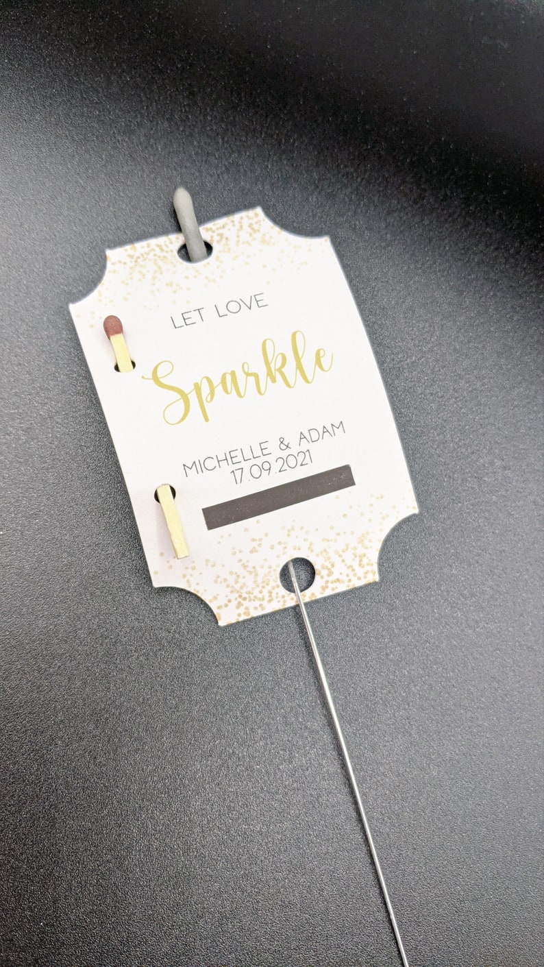 Personalised Sparkler Tags, Wedding Favours, Wedding Sparklers, Wedding, Party, Anniversary, Engagement, Customisable Wedding Favors image 8