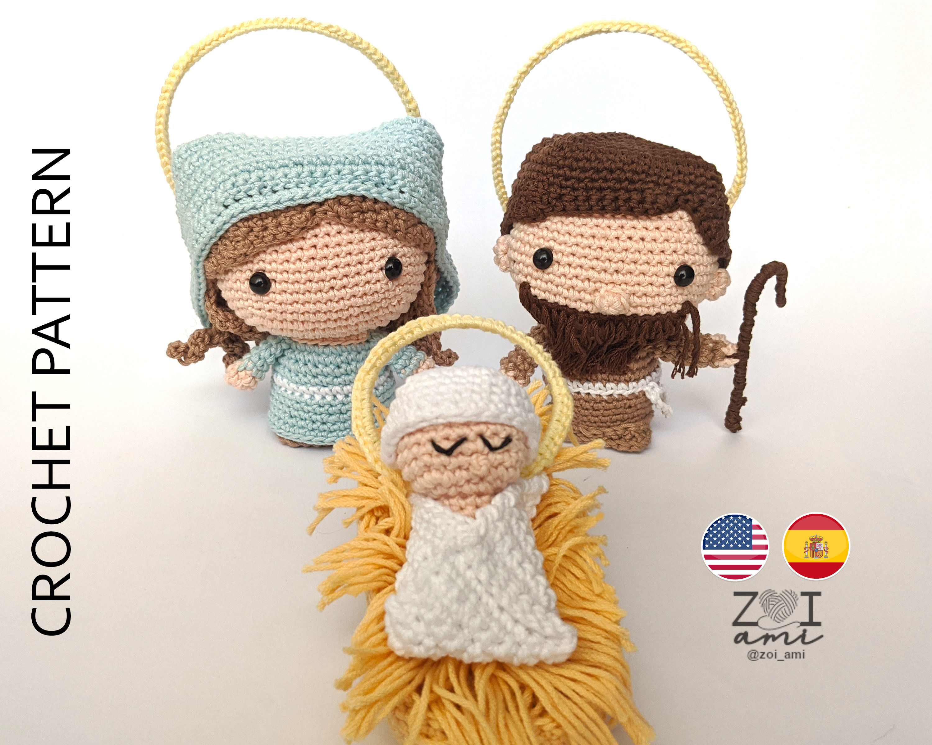 Nativity PDF CROCHET PATTERN, Diy Amigurumi Doll, Christmas Toy, Funko ...