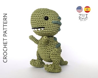 T-Rex Dinosaur PDF CROCHET PATTERN, diy amigurumi doll