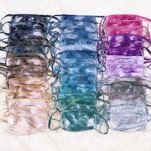 Tie-Dye Face Mask, Dark Colors | 100% Cotton Face Covering | Washable and Reusable Hand Dyed Adult Face Mask, Adult Face Covering