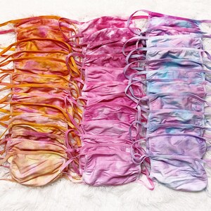 Tie-Dye Face Mask, Pastel Colors | 100% Cotton Face Covering | Washable and Reusable, Hand Dyed Adult Face Mask, Adult Face Covering