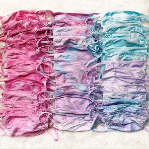 Tie-Dye Face Mask, Pastel Shades | 100% Cotton Face Covering | Washable + Reusable, Hand Dyed Adult Face Mask, Adult Face Covering
