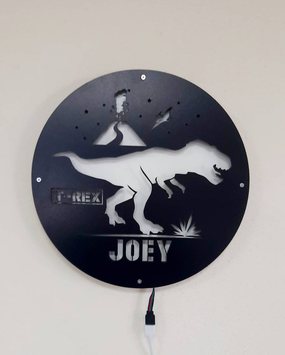 Custom Dinosaur Wall Light for Kids KidsroomPersonalized Etsy