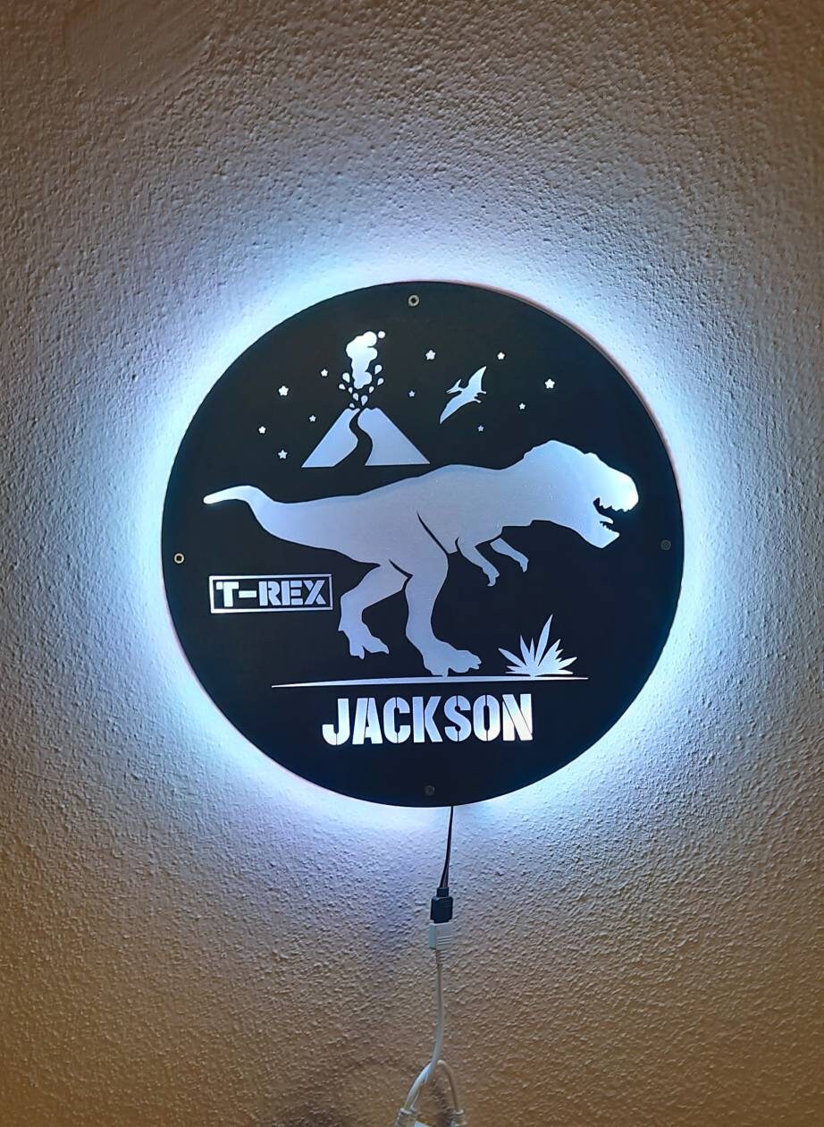 Custom Dinosaur Wall Light for Kids KidsroomPersonalized Etsy