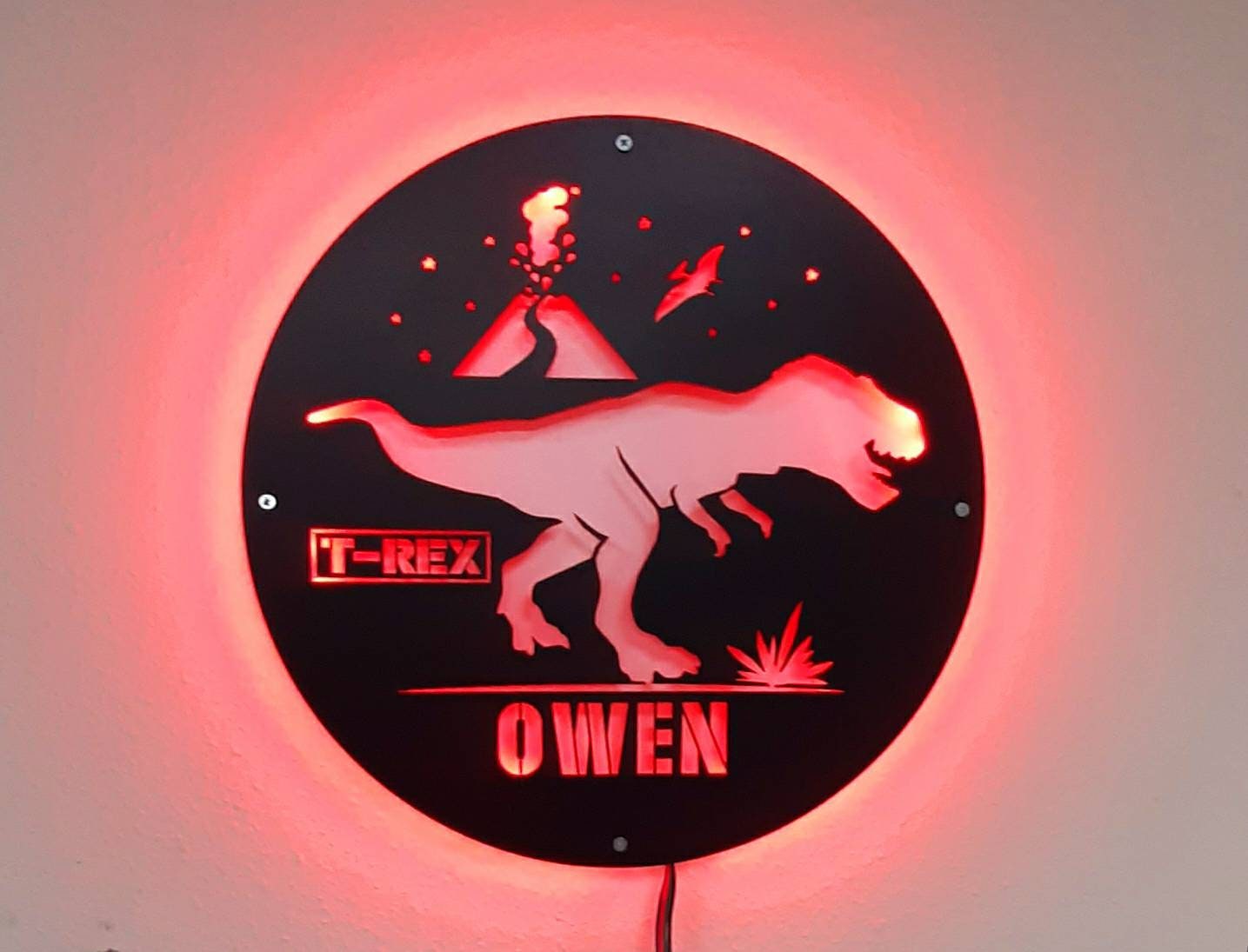 Custom Dinosaur Wall Light for Kids KidsroomPersonalized Etsy