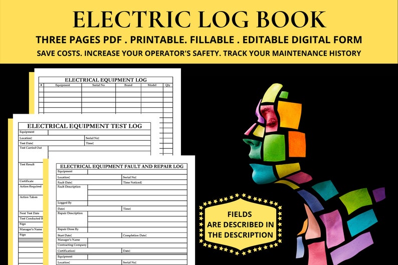 Electric Equipment Log Book Electrical Test Record Sheet Electrical Testing Sheets Template Electronic Log Books Equipment Register Template image 6